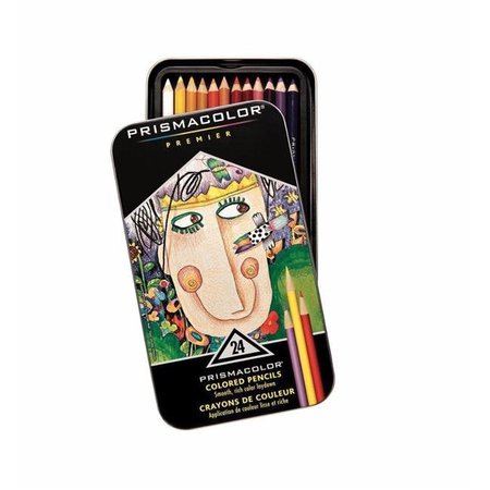 PRISMACOLOR Prismacolor 002430 Premier Non-Toxic Soft Core Colored Pencil Set; Assorted Color; Set - 24 2430